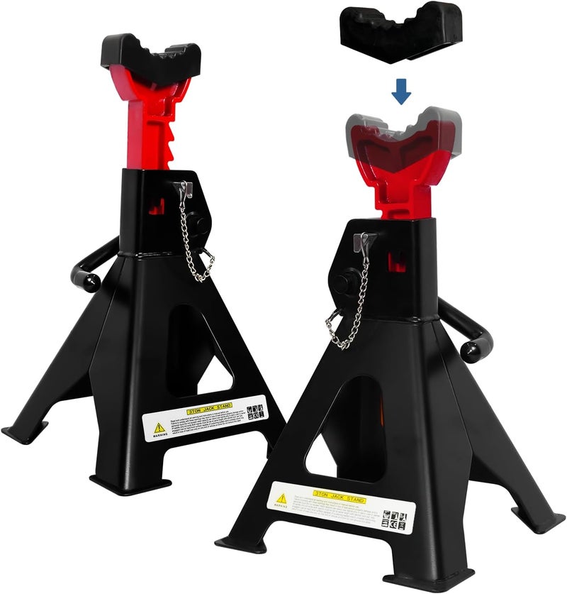 FITHOIST 3 Ton Jack Stands Heavy Duty (6,600 LBs Capacity), Car Jack Stand for Trucks with Double Pin Locking & Rubber Pads, 11.22"-16.54" Adjustable for Garage, Home, Vehicle Lifting, 1 Pair Black - Image 1